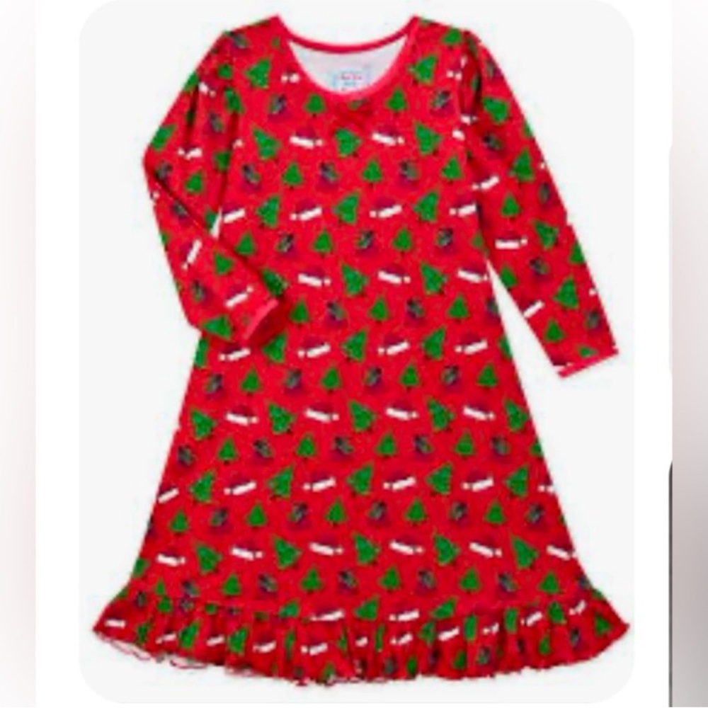 Sara's Prints Whirl-and-Twirl Long-Sleeve Christmas Nightgown